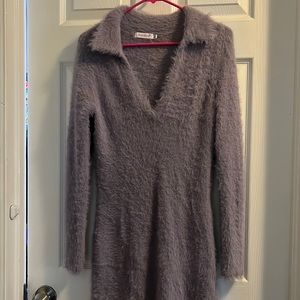 Fuzzy sweater dress